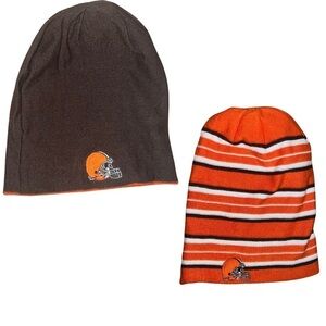 Cleveland Browns NFL Reversible Striped Logo Beanie Hat